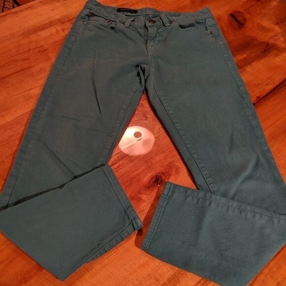 J. Crew Toothpick Ankle Jeans Teal size 27 - Picture 2 of 5
